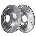Detroit Axle - Front Brake Kit for 2005 2006 2007 Ford Focus Drilled & Slotted Brake Rotors and Ceramic Brakes Pads Replacement: Not for SVT