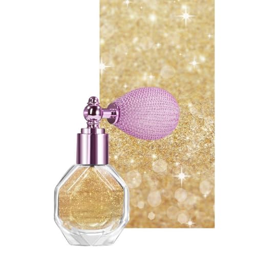 BEUKING Highlight Shimmer Powder Spray Glitter High Gloss Diamond Powder Long Lasting Lightweight Ultra-Fine for Festive Party Face Body Hair Daily Makeup (#03 Citrine)