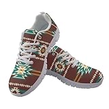 HUGS IDEA Womens Running Shoes Navajo Geometric Aztec Native American Print Athletic Design Casual Walking Sneakers Non Slip Athletic Tennis Shoes