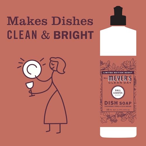 Mrs. MEYER'S CLEAN DAY Dish Soap, Fall Leaves Scent, 16 fl oz (Pack of 3) - Image 6