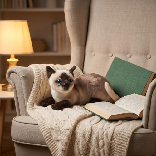 Muñeco de peluche de gato siamés de 30 cm: el regalo ideal de felpa suave para niños 6