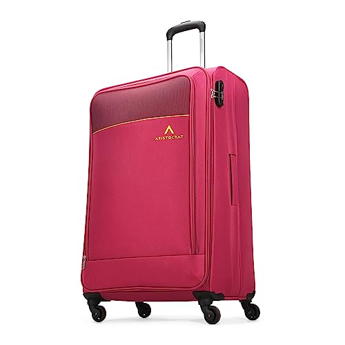 Aristocrat-Oasis-Plus-Large-Size-Soft-Check-in-Luggage-79-cm-Spacious-Polyeste-Trolley-with-4-Wheels-and-Combination-Lock-Dazzling-Red-Unisex-5-Year-Warranty