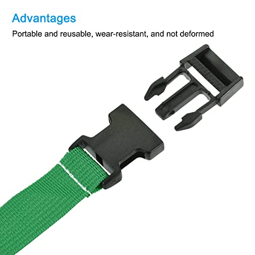 Image of MECCANIXITY Utility Strap with Buckle 1x40 Inch Polyester Quick Release Adjustable Belt for Travel Outdoor Bag Luggage Packing (Green)