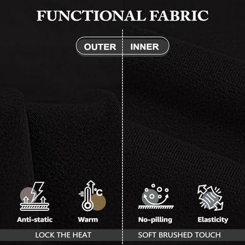 LEYSHE Thermo Unterhemd Damen Warme Stretch Top Thermoshirt Ärmellos Winter Oberteil Thermal Sleeveless Tanktop Thermounterwäsche Frauen,Schwarz,2XL