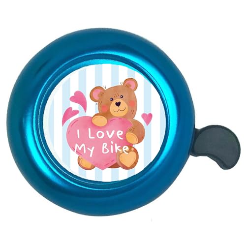 ABSOAR Cycling Bike Bell Aluminum Loud Sound Teddy Bear Cute Cartoon Bicycle Ring for Adults or Kids Boys Girls Bike/Toddler Bike/Scooters (Blue)
