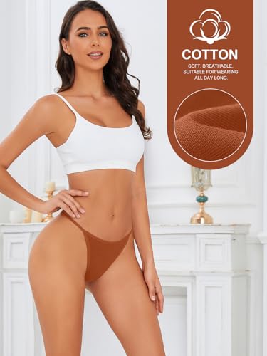 Image of oshkang Cotton G-String Thongs for Women Underwear Breathable Stretch Low Rise Panties T-back Sexy Ladies 8 Pack