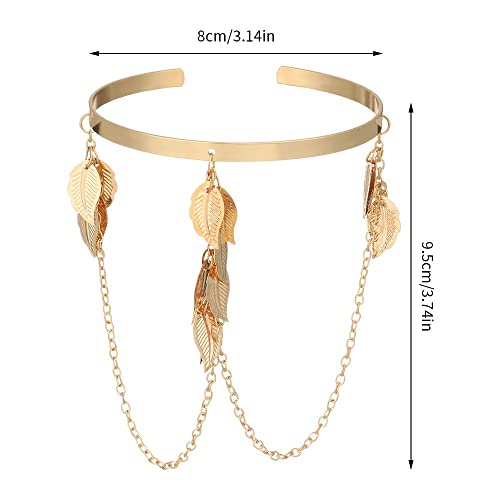 2 peças modernas de folhas de metal em forma redonda joias decoração de braço pulseira superior ping