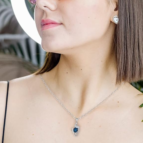 Image of 925 Sterling Silver Cubic Zirconia Crystal Peacock Necklace Gift For Self, Necklace For Girls With Message Card