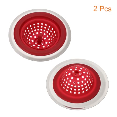 Colador para fregadero de silicona uxcell 2 piezas rojo miniatura 3