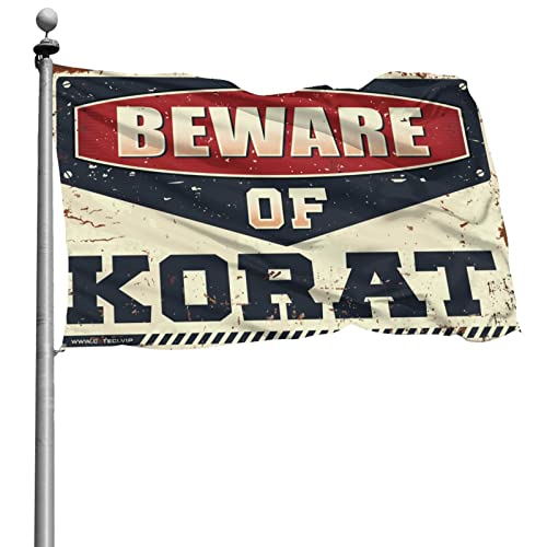 Bannière Beware of Korat gaeruite 152x244 cm pour décoration