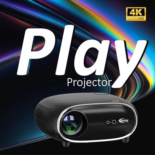 Image of OTEK Play Projector Native 1080P Full HD 4K Support Android 13 with Netflix Auto Focus & Keystone WiFi Bluetooth 7500 Lumens Portable Home Theater Projector for Movies Gaming & Entertainment