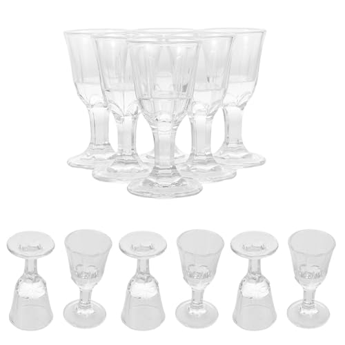 VANZACK Lot de 12 Verres à Pied en Verre Fond Épais 10 Ml à Whisky et Cocktail Coupe à Vin Vintage pour Dégustation et Fêtes Accessoires de Bar Polyvalents