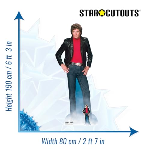 STAR CUTOUTS SC1381 Michael David Hasselhoff Knight Rider Lifesize Cardboard Cutout with Free Mini Standee Perfect for 80s Parties, Fans and Events 190cm/6ft Tall, ONE Size - Thumbnail 2