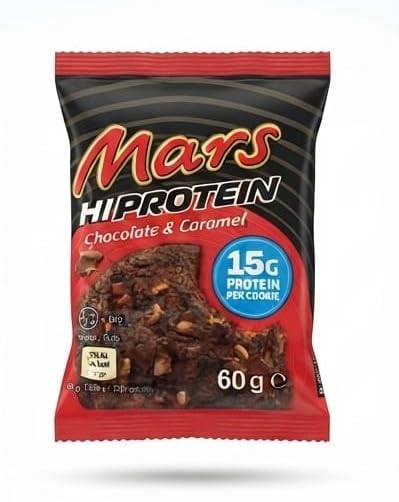 Mars HiProtein Chocolate & Caramel Cookie, By febora, 60g | 15g Protein per Cookie, High Protein Snack, Chocolate Caramel Flavour, Single Serve Pack, On-the-Go Snack-image-14