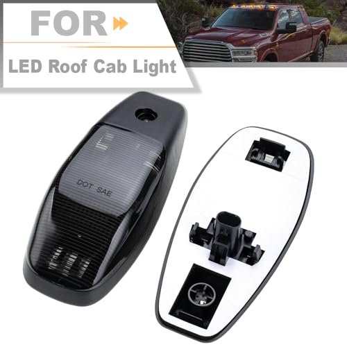 nsautolighting 5pcs LED Amber Front LED Cab Roof Running Lights for 2019-2024 Ram 2500 3500 4500 5500 Smoked Lens Top Clearance Roof Mounted Marker Lights