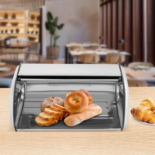 Panera de acero para mantener ordenada tu cocina y panadería fresca 6