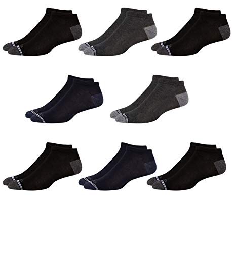 Nautica Men's Lightweight Comfort Athletic Low Cut Socks (8 Pack), Assorted, Shoe Size: