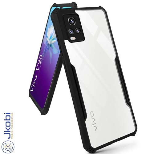 Image of Jkobi Back Cover Case for Vivo V20 (Shockproof with Polycarbonate Clear Panel | Professional Black)