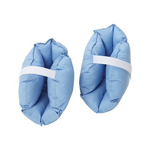 Image of DMI Heel Cushion Protector Pillow to Relieve Pressure from Sores and Ulcers, Foot Pillow, FSA HSA Eligible, Adjustable in Size, Blue, White, Sold as a Set of 2 (Pack of 24, 48 Count Total)