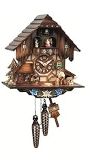 ISDD Quartz Cuckoo Clock with Musik Black Forest house with moving wood chopper and mill wheel EN photo ISDD Quartz Cuckoo Clock with Musik Black Forest house with moving wood chopper and mill wheel EN