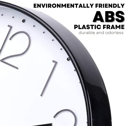 Suohui 12 Inch Silent Wall Clocks Battery Operated Non-Ticking Round Clock Symple Modern Style For/Office/School/Classroom/Home/Livingroom Decor(White Dial) #TOP4