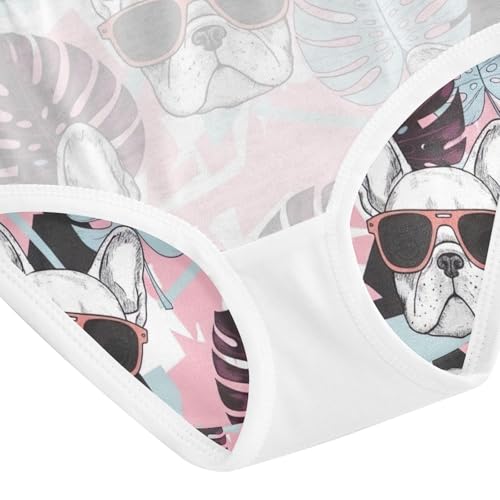 Toddler Girl Briefs, French Bulldogs Sunglasses Girls Underwear Cotton, 2T–8 Years4