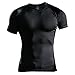 Produktbild Herren Fest Kompression Grundschicht Kurzarm T-Shirt Bodybuilding Tops Polyester und Spandex Schwarz M