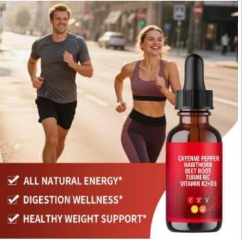 Cayenne-Pfeffer, Weißdorn, Rübenwurzel, Kurkuma, Curcumin, Cayenne-Gesundheit, sanfte Formel, vegan-freundlich, leicht absorbiert | Vascu-Flow-Tropfen