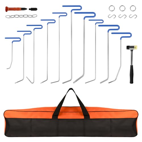 Xeoca Rods Dent Removal Kit, 20 Pcs Paintless Dent Repair Rods, Premium Stainless Steel, Professional Hail Dent Removal Tool for Minor Dents, Door Dings and Hail Damage