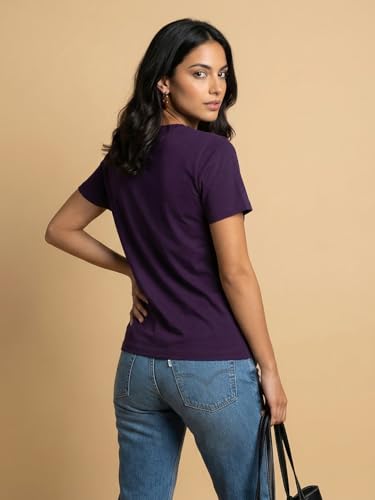 Image of Nobero Women's Graphic Printed T-Shirt | Regular Fit 180 GSM Cotton Tee for Women | Comfortable Round Neck Casual Wear