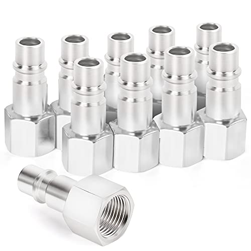 GASHER 10PCS 1/2-Inch NPT Female Industrial Air Tool Fitting 1/2-Inch High Flow Pneumatic Plugs Max Working Pressure 300PSI