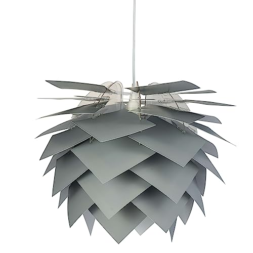 Preisvergleich Produktbild Dyberg Larsen - Grau - Illumin - Hängeleuchte - Hergestellt aus grauen PP-Komponenten und einem Akrylrahmen - Grau - Deckenlampe Wohnzimmer - E27 / 60 W - Dänisches Design - Modern - Leicht