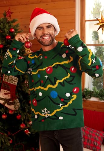 Christmas Tree Sweater with Hanging 3D Baubles - Image 3