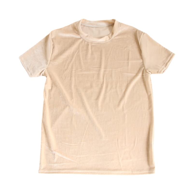 T-shirt en velours premium homme col rond style hipster chic texture noble taille XXL