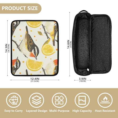 Cute Birds Bolso de Viaje para Herramientas de Pelo con Almohadilla Resistente al Calor miniatura 4