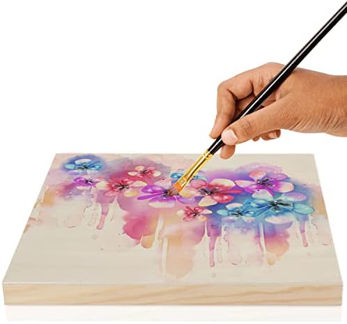 Belle Vous Unfinished Wooden Canvas Painting Boards (6 Pack) - 20 x 25cm / 8 x 10 Inches - Natural Basswood Panel - Mixed Media Cradle Panels for Encaustic Art, Paint Pouring & Crafts