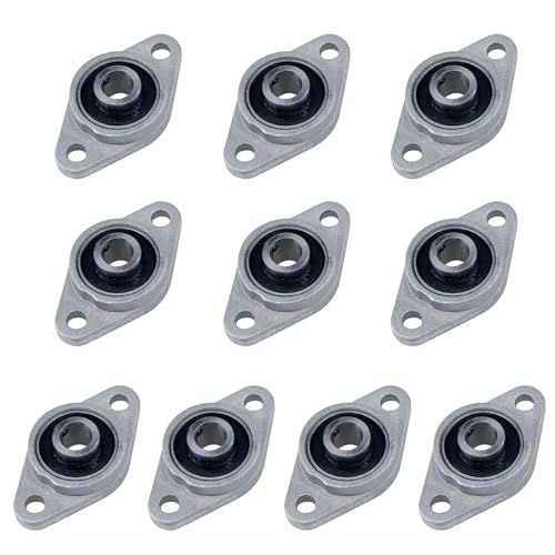 Pnzxi 10pcs KFL08 Bore 8mm FL08 CNC Self Aligning Pillow Block Flange Bearing Shaft Zinc Alloy(Pack of 10)