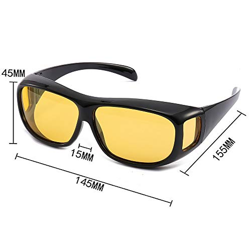 Night Vision Driving Glasses Wrap Around Anti Glare Sunglasses with Polarized Lens for Man and Women (yellow lens)2