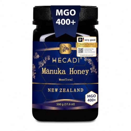 Hecadi Manuka Honig 400+ MGO 500g XXL Monofloral Honig aus Neuseeland 100% Pur