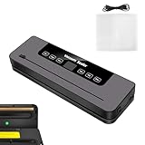 Vakuumierer Für Lebensmittel, 6 In 1 Multifunktionales Vakuumiergerät Trocken-/Nassmodus Mit Digitaler LED-Countdown-Anzeige Die Frischhaltung Von Lebensmitteln (Inl. 10 Vakuumbeuteln)
