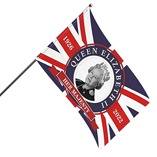 Hommage au drapeau de la reine Elizabeth II - Drapeau de jardin commémoratif de la reine britannique 90x150cm - Remerciements à la reine Elizabeth II pour 70 ans de contribution au Royaume-Uni Jyfanse Cover