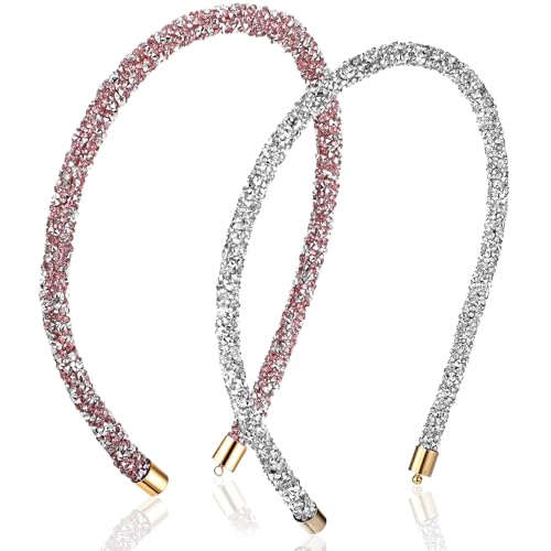 Lot de 2 bandeaux à strass pour femmes et filles - Accessoires de coiffure pour mariage, fête...