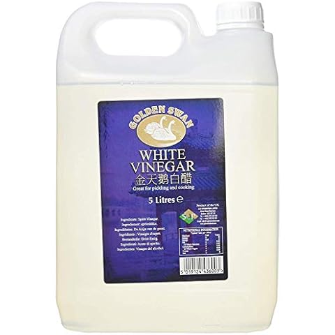 Golden Swan White Vinegar for Cleaning, Pickling, Marinating & Cooking - Distilled White Vinegar- 5 Litre Bottle - Produced in The UK (1 Pack) Cover