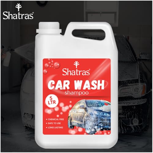 Image of Shatras Car Wash Shampoo - High Foam Car Cleaning Liquid | pH Neutral Formula | Scratch-Free Wash | Deep Cleaning & Extra Shine | Suitable for All Vehicles - 5L (RED)