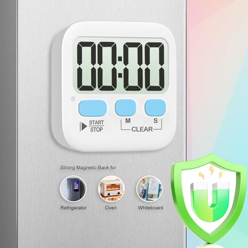 image for Antonki 2 Pack Digital Timer for Kids, Magnetic Countdown Kitchen Time