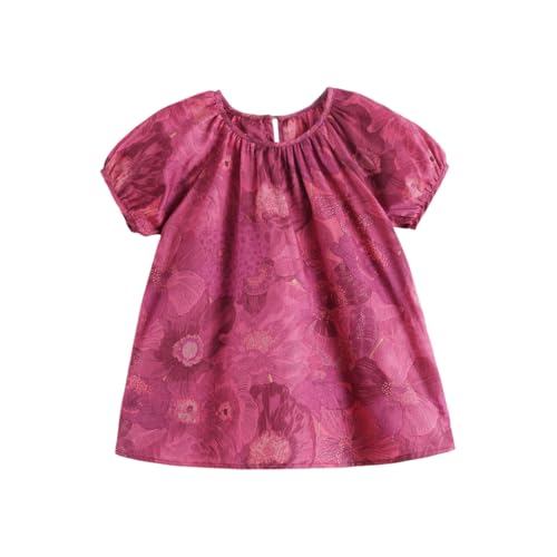 marc & janie Girls A-Line Floral Cotton Dress Soft Breathable Sweet Dresses 250007