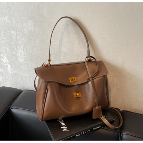 Bolso de mano mujer estilo vintage en gamuza marrón miniatura 2
