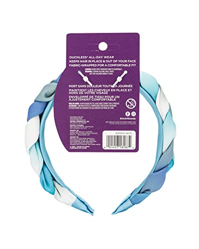 Goody Ouchless Tiara para todos os tipos de cabelo – Aquarela, azul – Ajuste confortável para usar o