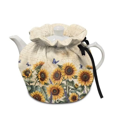 Image of Sunflower Tea Cosy for Teapots Yellow Tea Kettle Dust Cover Keep Warm Teapot Covers for Home Kitchen Party Decoration 2025