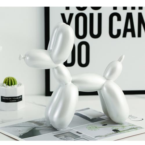 Idée cadeau originale : statue de chien ballon blanc design - 3